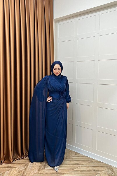 MERVE TESETTÜR Βραδινό φόρεμα από τούλι με κάπα