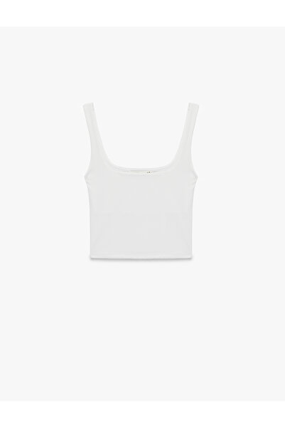 Koton Square Neck Slim Fit Thick Strap Crop Top