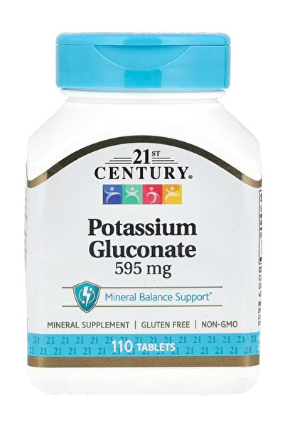 21st Century Supplements, Potassium Gluconate Mineral Balance Support 595 mg ...