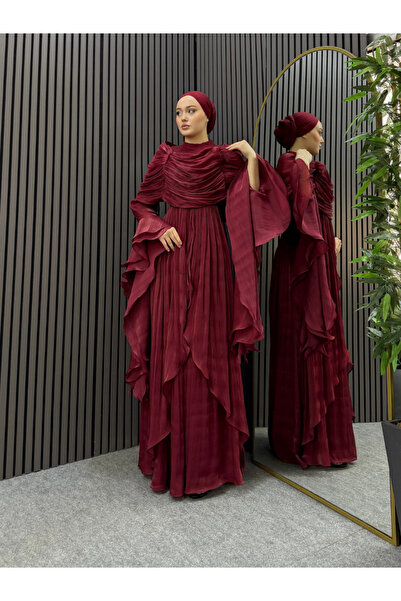 ENSA TESETTUR Raven Organize Βραδινό Φόρεμα Βουργουνδίας