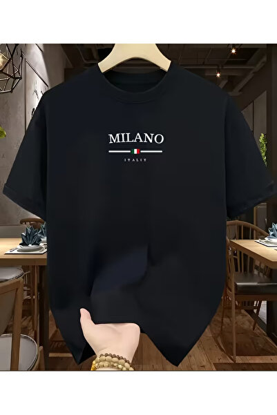 NOURAM Men's 100% Cotton Letter Print Short Sleeve T-Shirt