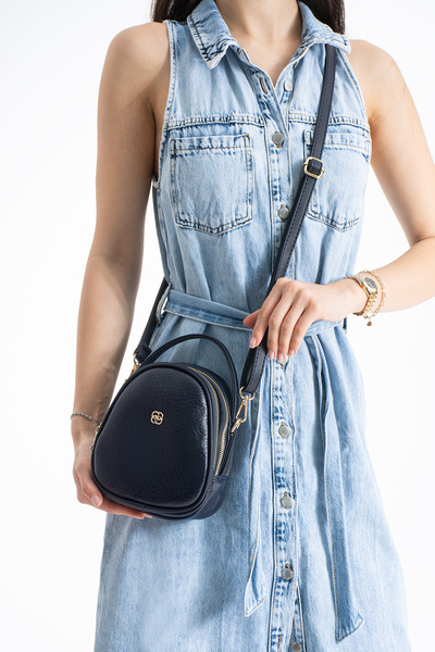 DEV 3 ADAM Nasbag Navy Blue γυναικεία τσάντα χιαστί και ώμου με ρυθμιζόμενο μ...