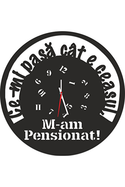 Eom Decorative Wall Clock "I Retired" – 35 cm, MDF, Silent Mechanism