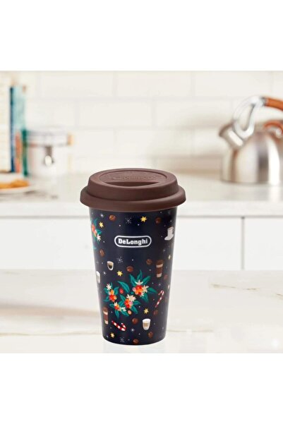De'Longhi Double-Wall Ceramic Mug 300ml - Handcrafted Thermal Mug with Silico...