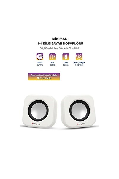 SR-PN99 2W*2 USB 2.0 + 3.5mm 5V Bilgisayar Hoparlör