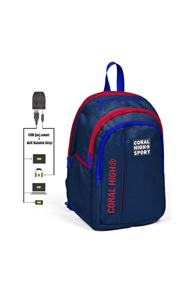 Yaygan Coral High Sport Beş Gözlü Lacivert Okul ve Günlük Sırt Çantası Laptop...