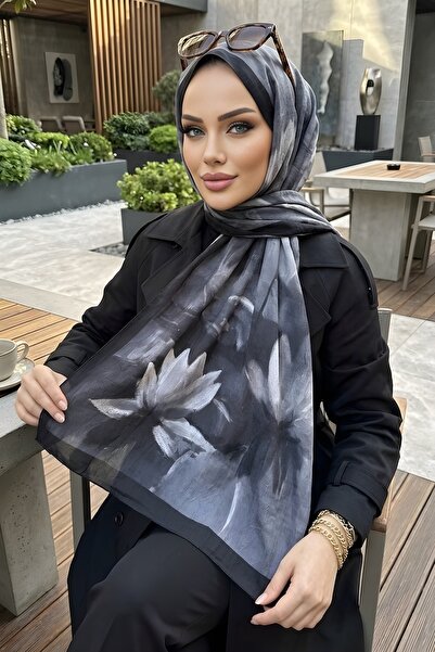 İmajButik شال كراش منقوش باللون الأسود من إيشيكهان