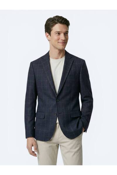 Kip Μπουφάν από μάλλινο μείγμα σε μπλε ναυτικό χρώμα Micro Modern Fit