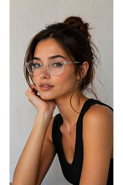 mirvia Mavi Işık Korumalı Şeffaf Çerçeve Yuvarlak Gözlük Unisex Hafif Modern ...