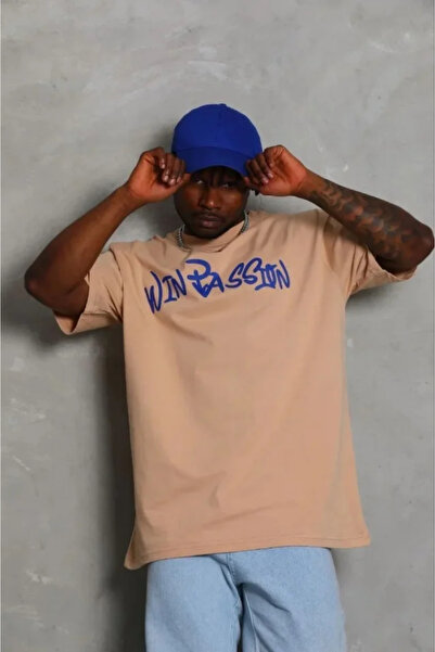 modi Printed Men's Beige Short Sleeve Crew Neck Regular Fit Comfortable Fit C...