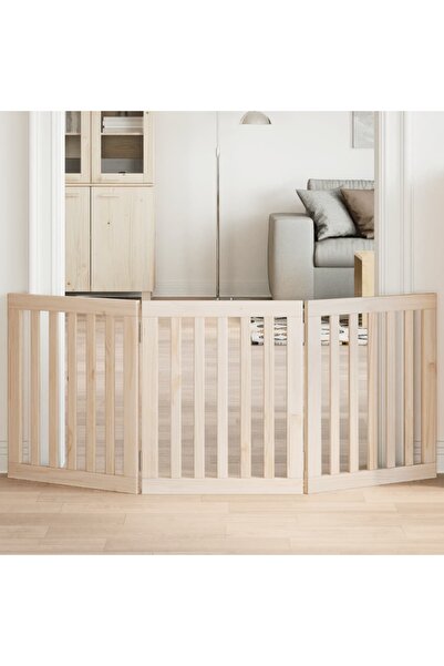 vidaxl Πτυσσόμενο Διαχωριστικό Σκύλων 3 Πάνελ 150 εκ. Ξύλο Φτελιάς