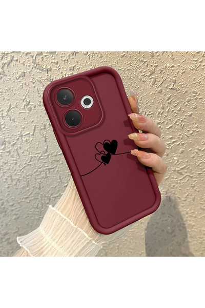 ucuc Oppo A5 Pro 4G/5G Uyumlu Darbeye Dayanıklı Kamera Korumalı Bordo Silikon...