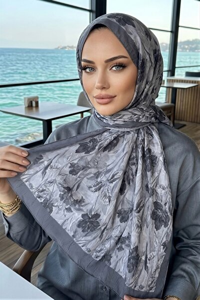 İmajButik Gray İpekhan Patterned Shawl