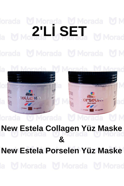 new estela PROFESYONEL YÜZ MASKESİ SET PORSELEN YÜZ MASKESİ & COLLAGEN YÜZ MA...