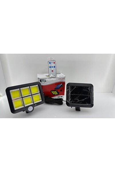 Helios 60W Solar LED Projektör Güneş Enerjili Sensörlü Bahçe Lambası Kumandalı