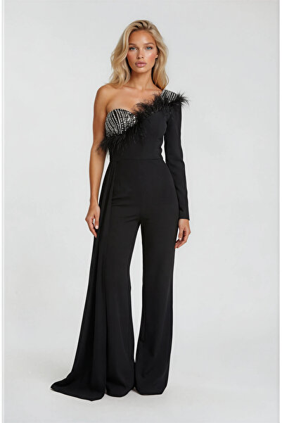 Vanni Couture Black Jumpsuit Dress