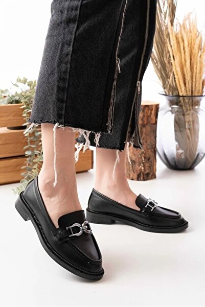 Scarpebutik Γυναικεία παπούτσια μπαλαρίνας μαύρα μοκασίνια loafer