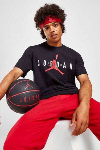 Nike Jordan Air Wordmark Graphic Tshirt Orange Jordan Grafik Baskılı Tişört S...