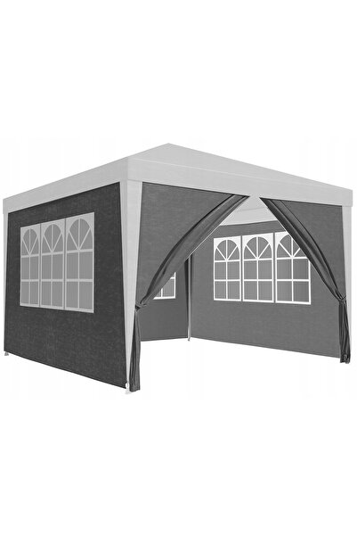 SERSIMO Σετ πλαϊνών τοίχων για κιόσκι κήπου, αδιάβροχο, 3x2 μ., με παράθυρα κ...