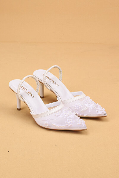 Layber Γυναικεία βραδινά παπούτσια με δαντέλα και λεπτομέρειες από πέρλες, με...