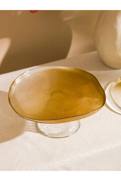 LC Waikiki Lcw Home Colorless Glass Presentation Plate with Foot 21 cm