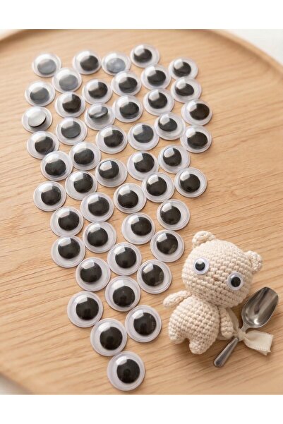 gözeler 8mm Oynar Göz - Hobi, Amigurumi ve El Sanatları için - 50 Adet