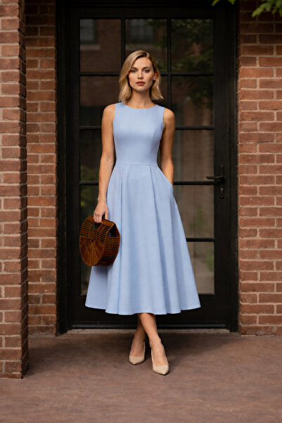 GAMZE ALPTEKİN Premium Κομψό Γυναικείο Φόρεμα – Αμάνικο, Μάξι Μήκος, Μοντέρνο...