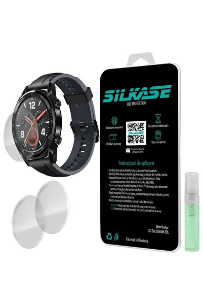 SILKASE Σετ 3 Φιλμ Σιλικόνης Πλήρους Κάλυψης για Huawei Watch GT (46mm), Lucios