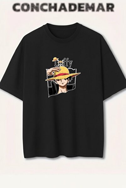 Vordevia Μπλουζάκι One Piece Luffy με στάμπα, Premium Oversize από βαμβάκι