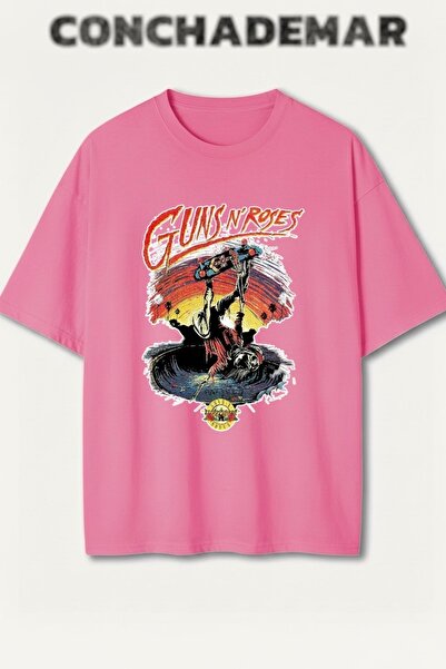 Vordevia Guns N' Roses cu imprimeu Premium supradimensionat bumbac piese tricou