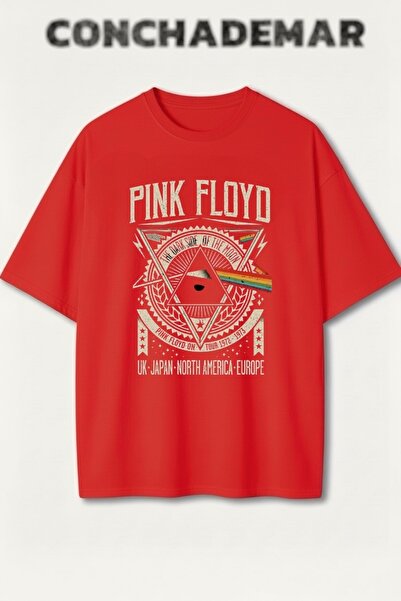 Vordevia Tricou din bumbac premium supradimensionat cu imprimeu Pink Floyd