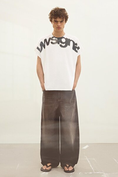 Bershka Worker grafik tişört