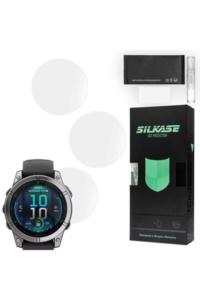 SILKASE Σετ 3 Μεμβράνες Σιλικόνης Πλήρους Κάλυψης Οθόνης Garmin Fenix E (47mm...