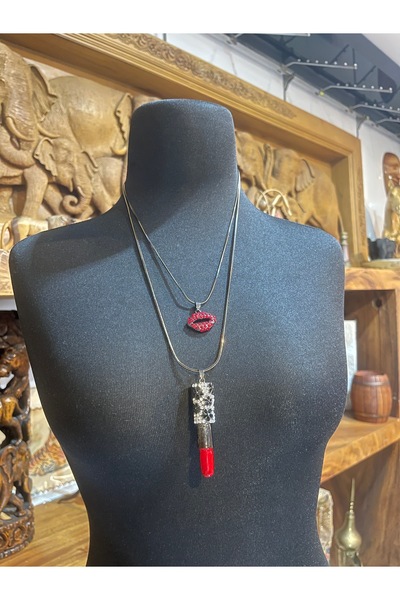 KESKİN AKSESUAR RED KİSS & ROUGE KOLYE