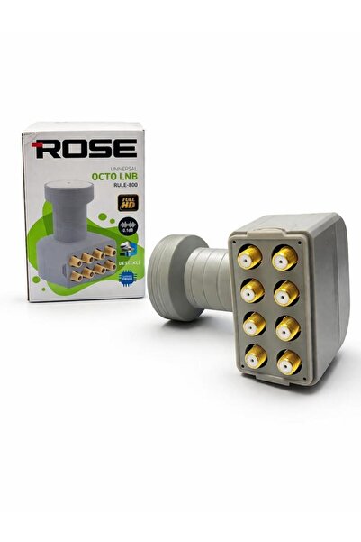 Rose RLE-800 Octo LNB Sekiz Çıkışlı Universal Full HD 4K Uyumlu Uydu LNB