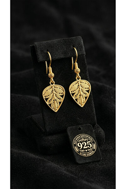 Erdobia 925 Ayar Gümüş Geleneksel El İşçiliği Telkari Altın Kaplama Yaprak Mo...