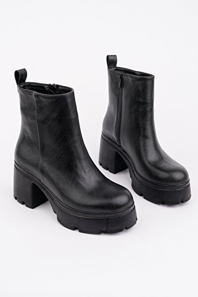 Madam Tarz Jbr-Bt65 Block Heel Zip-Up Boots