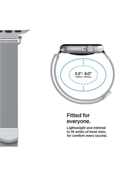 Spigen Curea Metalică pentru Apple Watch 42mm / 41mm / 40mm, Argintiu