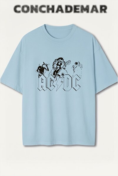 Vordevia ACDC Βαμβακερό μπλουζάκι με στάμπα Premium Oversize