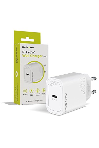 Mobile Origin Φορτιστής retea MO11, USB-C, PD 20W, Λευκός