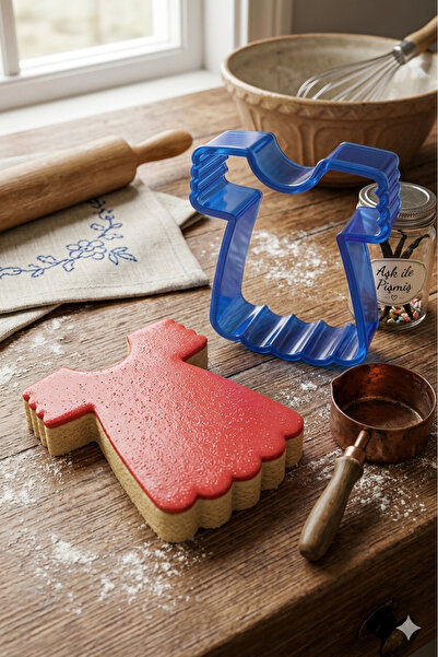 Kız bebek elbise figürlü polikarbon plastik kurabiye kalıbı 1 adet