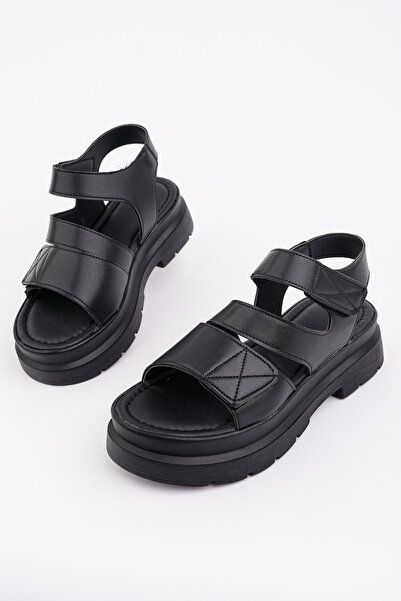 Madam Tarz Σανδάλια με χοντρή σόλα και ταινία Velcro, μοντέλο İKR-720