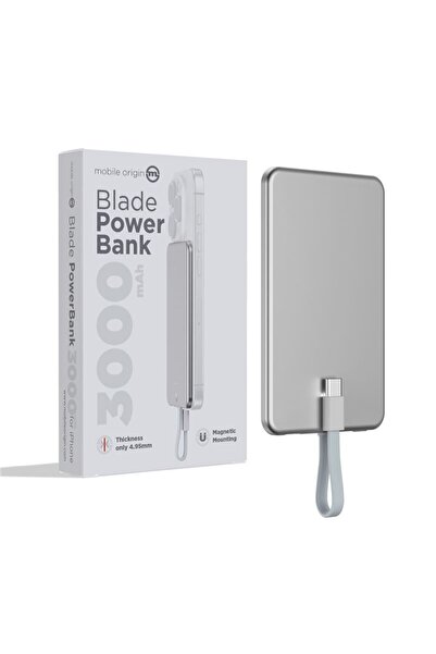 Mobile Origin Mobile Blade Origin 3000mAh μαγνητική εξωτερική μπαταρία, ασημί