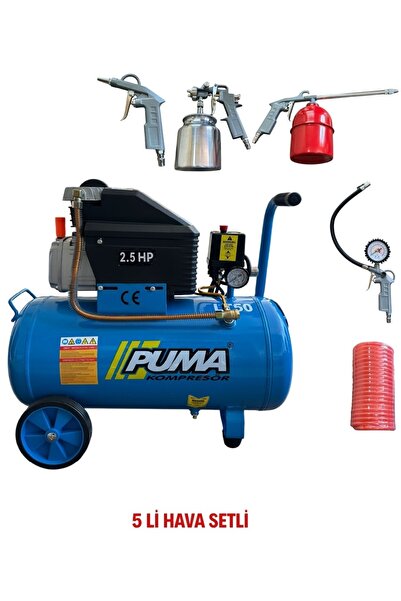 handanca 50 lt KOMPRESÖR 5 Lİ HAVALI SETLİ 2,5 HP YAĞLI HORTUM MAZOT BOYA HAV...
