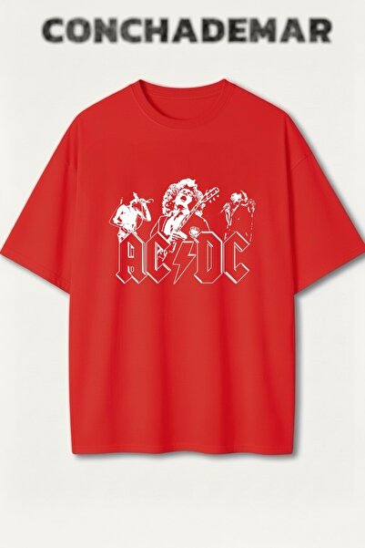 Vordevia ACDC Βαμβακερό μπλουζάκι με στάμπα Premium Oversize