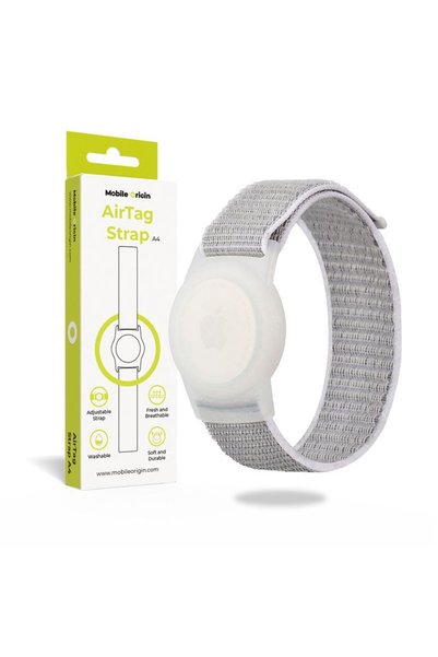 Mobile Origin Husa si curea Strap compatibila cu Apple AirTag Grey