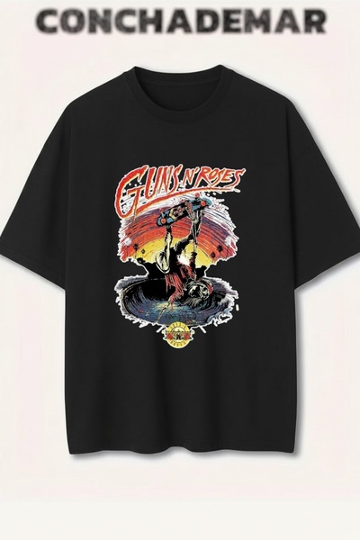 Vordevia Guns N' Roses με τύπωμα Premium oversized Βαμβάκι lu T-shirt