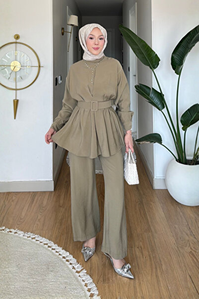 Tesettür Diyarı Σετ με hijab - Χακί - Δεν προσδιορίζεται
