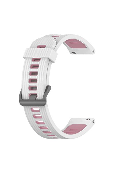 SILKASE Elite Λουράκι Smartwatch από Υγρή Σιλικόνη (22mm), Λευκό/Ροζ