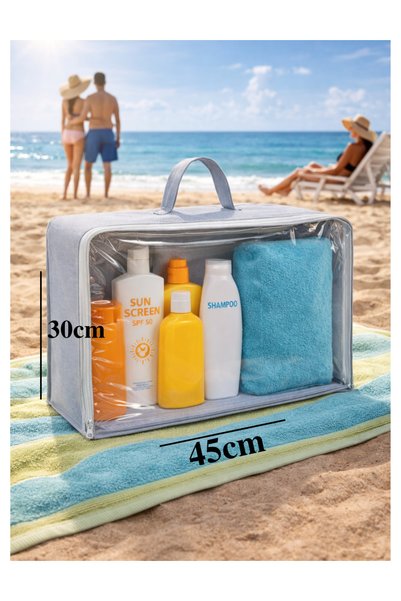 WestCover 45X30X20 Transparent Storage Bag – Beach Bag & Travel Organizer with Water Repellent Feature